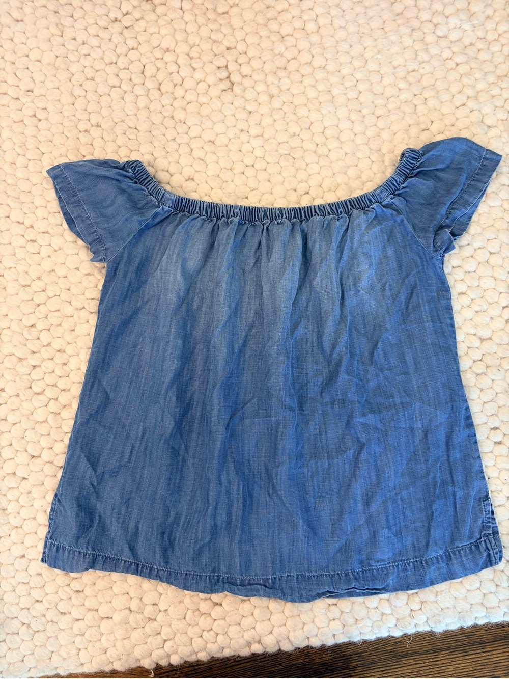 Cloth & Stone 100% TENCEL Lyocell Blue-off-the Shoulders Flutter Sleeve Top- S